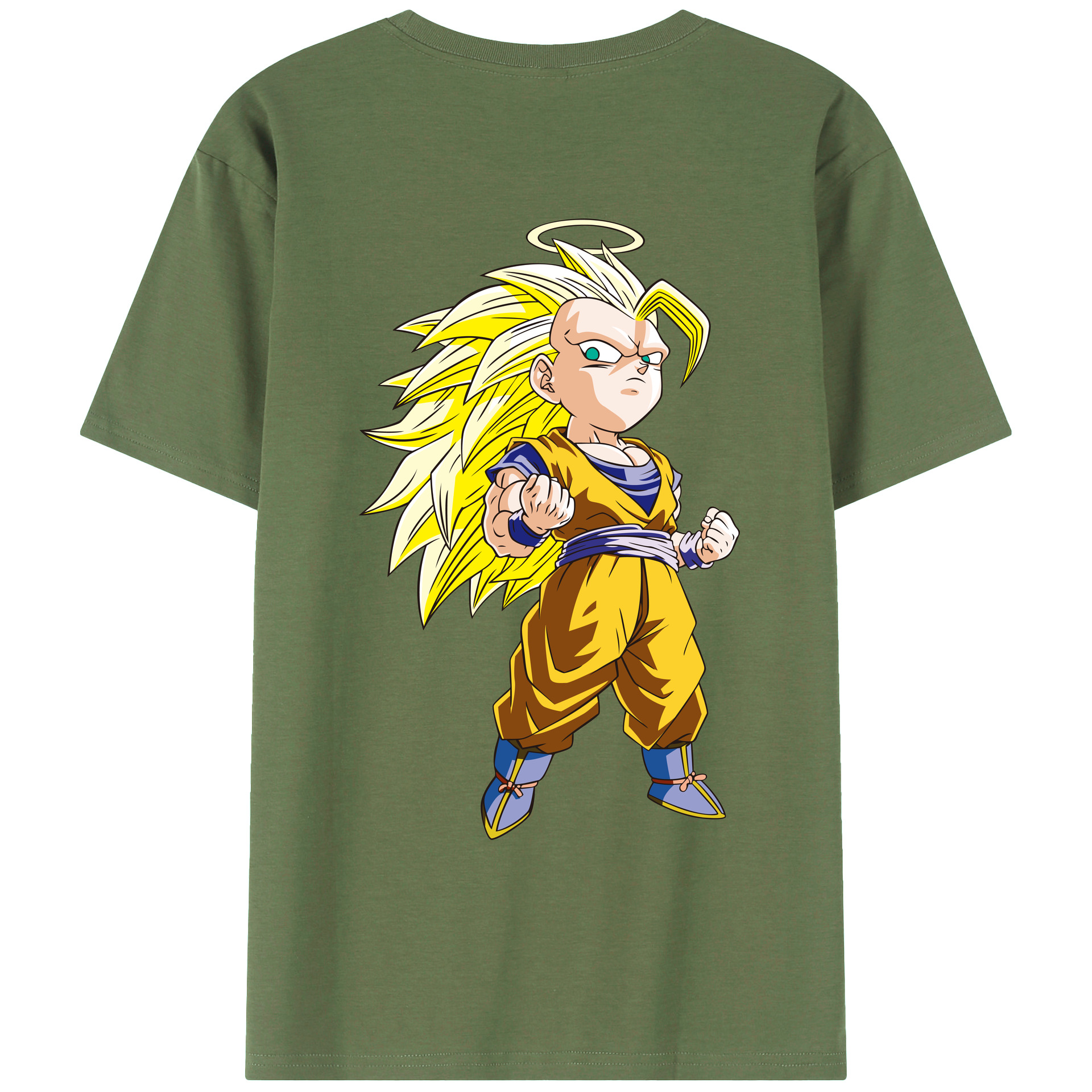 （画像用） ドラゴンボール 孫悟空（そん ごくう）Son Goku カカロット DRAGON BALL Kakarotto 綿100％ メンズ半袖Tシャツ（バックプリント） 通気性